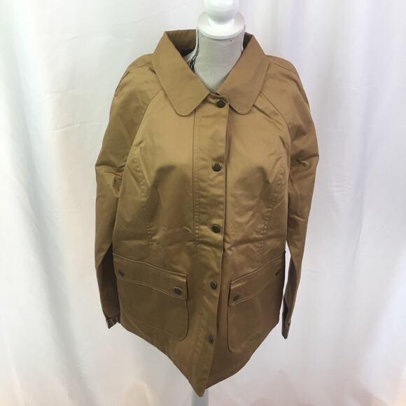 Denim&Co hi lo snap button Jacket Yellow Gold XS - Picture 3 of 13